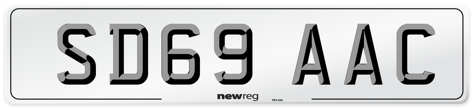 SD69 AAC Number Plate from New Reg